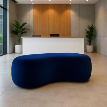 Imagem de Puff Redondo Orgânico Moderno Feijão Sala Quarto Recpção Luxo 100cm - 