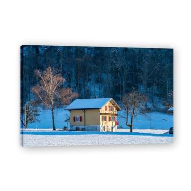 Imagem de Casa Única Família Serenidade Serenidade – Arte de Parede Vida no Campo, Impressão em Tela Casa Livre Aconchegante 40 x 60 cm Emoldurada