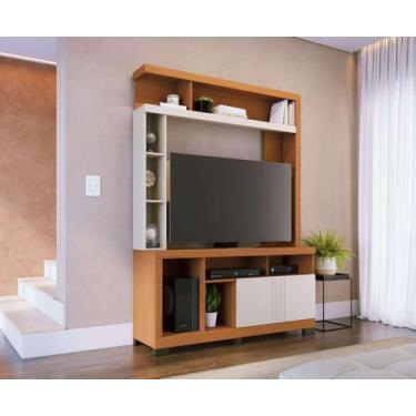 Imagem de Estante Home Theater Ambiente Elba Freijó Off White Matte - Colibri