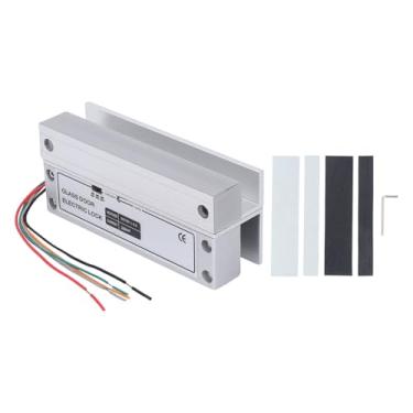 Imagem de Porta de vidro parafuso elétrico trava de alta resistência Alumínio Liga sem moldura Design sem moldura DC 12V de controle de acesso para a porta de vidro sem moldura do lado