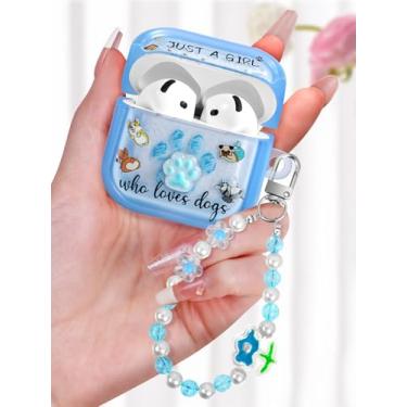 Imagem de Coralogo Capa para AirPods 4 com chaveiro – Linda para mulheres, meninas, design de garra de cachorro, feminino, proteção bonita e bonita para AirPods 4ª geração 2024