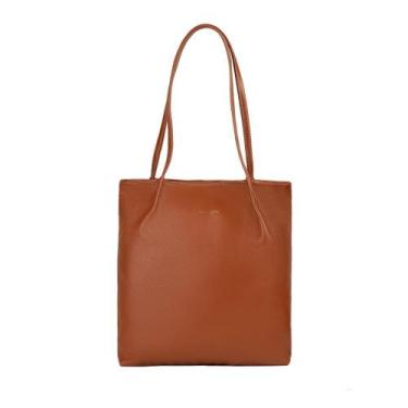 Imagem de Bolsa de Ombro Feminina Grande Couro Shopping Bag Caramelo - Bagaggio,