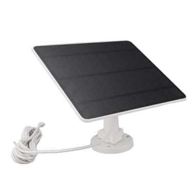 Imagem de Fockety Painel Solar de 12W para Câmera de Segurança, Carregador de Painel Solar USB Com Porta Micro USB e C, de Câmera para de Bateria Recarregável Ao Ar Livre