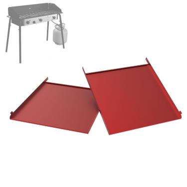 Imagem de BBQ Future Conjunto de prateleira lateral dobrável para fogões de três bocas Camp Chef de 40 cm – Prateleiras dobráveis de uso duplo (pacote com 2) para Camp Chef TB90 TS90G17 GB90D CT38LW LS90P