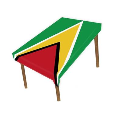 Imagem de Petite Pine Toalha de mesa grande de 1,5 × 2 metros, bandeira da Guiana 1,5 x 2 m, para decoração de casa e jantar