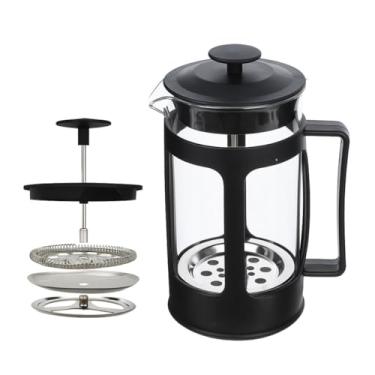 Imagem de Cafeteira Prensa Francesa, Com Haste e Alça, Resistente, Suporta Altas e Baixas Temperaturas, Excelente Sistema de Filtragem 600ml Espumador de Leite