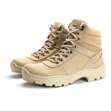 Imagem de Bota Coturno Masculino Militar Adventure Couro 100% Legitimo (Bege, BR, Adulto, Numérico, 40)