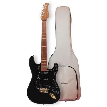 Imagem de Guitarra Benson - Hardy S 901 - Stratocaster - Black / Gold - Com Capa