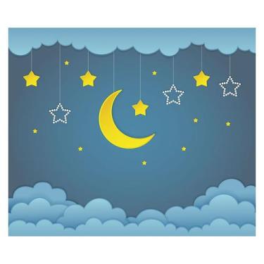 Imagem de Papel de Parede Adesivo Infantil Nuvens Lua Bebe Quarto - 584pcm - All