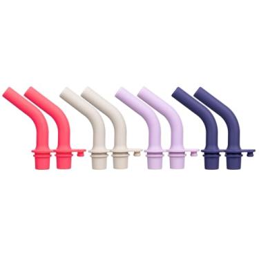 Imagem de Pandaloo Pontas de canudo de silicone de substituição – pacote com 4 – substituições de bico macio e seguro – serve para copos Pandaloo (pote de vidro e aço inoxidável) – sem BPA, silicone de grau