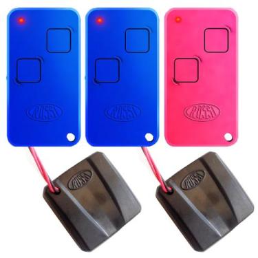 Imagem de 2 Controle Remoto Portão 2 Canais NTX Azul + 1 Rosa + 2 Tx Car Farol A