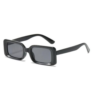 Imagem de Óculos de sol de armação retangular pequena, clássico, da moda, para mulheres, retrô, masculino, óculos de sol para dirigir, óculos de sol masculinos, UV400 (KD98094-C1)