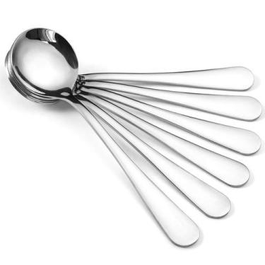 Imagem de Colheres de sopa Hiware Redondas de Aço Inoxidável, conjunto de 12