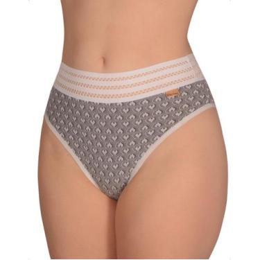 Imagem de Calcinha 3D Coração Conforto Cós Vazado Lingerie Feminina Cintura Alta