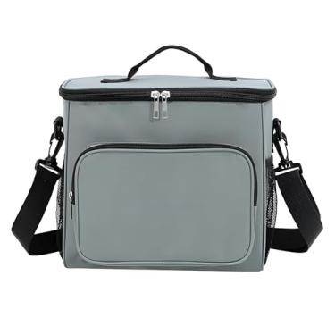 Imagem de Bolsa Térmica para Marmita,10 Litros com Alça de Ombro e Mão, Ideal para Trabalho Academia e Passeios (Cinza)