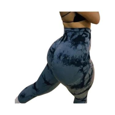 Imagem de Leggings de Yoga com Cintura Alta Tie-Dye para Mulheres - Sem Costura 