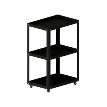 Imagem de Carrinho Auxiliar em Aço Suporte De Esmalte Estético Com Rodinhas(PRETO)