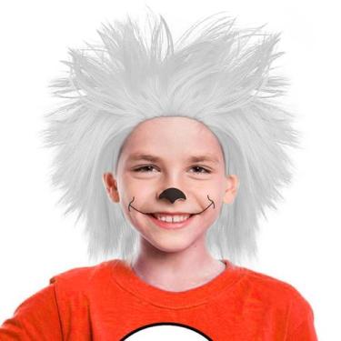 Imagem de Peruca ANOGOL White Short Spiky 180% de densidade sintética