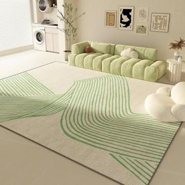 Imagem de Tapetes de luxo para sala de estar, decoração verde para quarto, tapete de pelúcia macio e fofo, tapete de sala de estar espesso e lavável (200x250 cm/P)