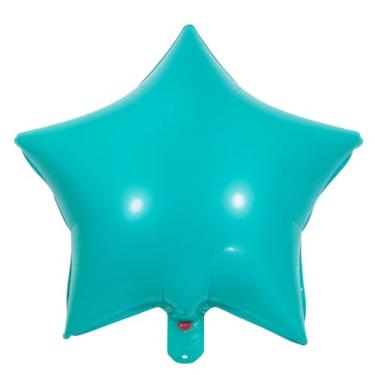 Imagem de Kit 10 Balão Estrela Metalizado 18" (45cm) Foil – Diversas Cores – Decoração de Festa, Aniversário, Casamento, Formatura, Chá Revelação, Eventos, Balão Hélio ou Ar (azul tiffany)
