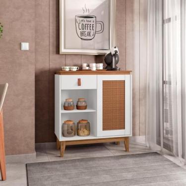 Imagem de Aparador Cantinho do Café Porta e Gaveta Rubi Branco/ Cedro TX - Bebe 