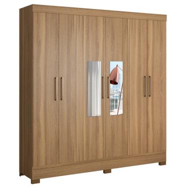 Imagem de Guarda Roupa Casal 6 Portas com Espelho Elite 3 Gavetas Pratico D02 Amendola Touch - Mpozenato