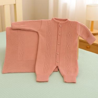 Imagem de SAIDA MATERNIDADE 2 PÇS EM TRICOT MODELO ACONCHEGO (Rosê, Com Botão)