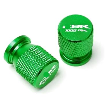 Imagem de 1 par de tampas de válvula de pneu de roda de alumínio CNC para motocicleta compatível com CBR1000RR CBR 1000RR CBR 1000 RR SP 2004-2021 (verde)