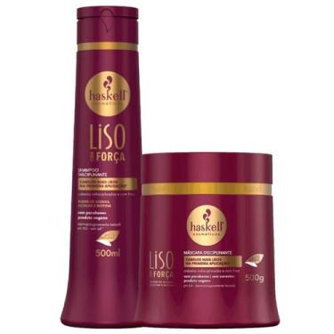 Imagem de Kit Haskell LIso com Força Shampoo 500ML + 1 Mascara 500ML