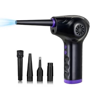 Imagem de Mingzhe Luz Elétrica de Espanador de Ar 60000 Rpm Poderoso Carro Doméstico Limpeza de Ventilador Sem Fio 5 Nozles (6000mAh)