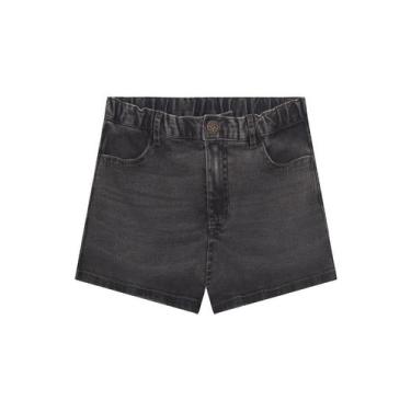 Imagem de Shorts infantil menina em jeans Brandili, 4, Azul