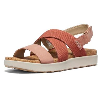 Imagem de KEEN Sandália feminina Elle Criss Cross Premium, confortável, moderna, casual, Argila cozida/cortiça, 36