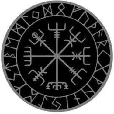 Imagem de OTA STICKER Vegvisir Roda Nórdica (cinza) Viking Rune Odin Alfabeto Medo Talismã Símbolo Decalque para Carro Janela Caminhão Motocicleta Cortador Van SUV PPV Capa para Celular Bolsa Portátil Capacete Bagagem