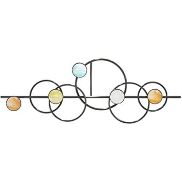 Imagem de Cabide de cabide redondo, ganchos de parede de entrada de metal para sala de estar e quarto, suporte de parede para pendurar na parede, chapéu, toalha ()