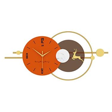 Imagem de WYUYIWH Relógios de parede relógio de luxo leve relógio de parede moda criativa sala de estar decoração de casa relógio de arte simples moderno relógio de parede Horloge murale (tamanho: A [36 * 80 cm