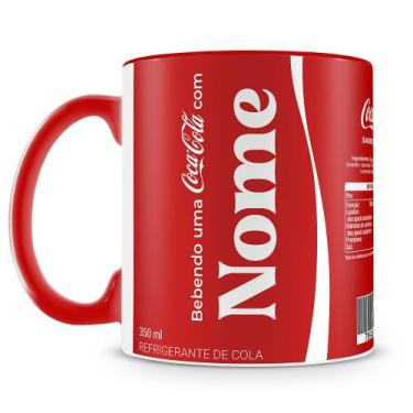 Imagem de Caneca Personalizada Coca-Cola com Nome - Cerâmica Premium 325ml - Amo