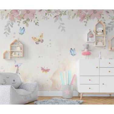 Imagem de Papel de Parede Adesivo jardim de borboletas aquarela 120AX250L- ALGID