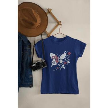 Imagem de T-Shirt Estampada Borboleta & Flores  Leveza, Beleza e Transformação! 