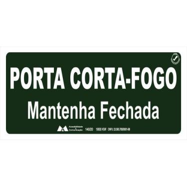 Imagem de PLACA DE ROTA DE FUGA PORTA-CORTA FOGO 24x12cm -10 UNID - MS ACESSIBIL