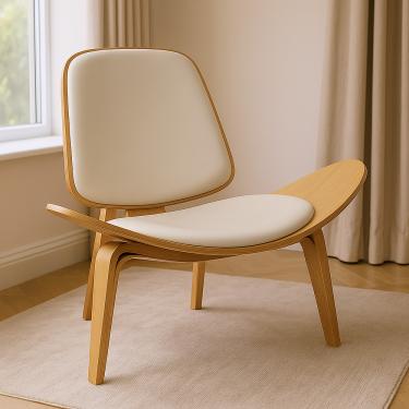 Imagem de Poltrona Decorativa Base de Madeira Shell Sintético P01 - D'Rossi