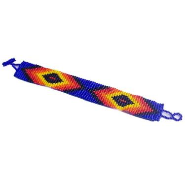 Imagem de TravelDanceSave Pulseira maia feita à mão da Guatemala - Tecido Azul Escuro, Medium, Com miçangas, Sem pedras preciosas