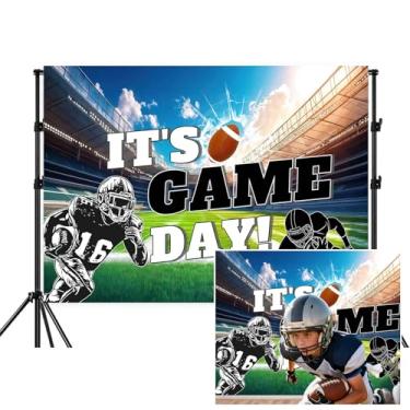 Imagem de Pano de fundo de futebol, faixa de sinalização esportiva para festa de dia de jogo, decoração de festa de aniversário, eventos para fãs de esportes de jogos, adereços de cabine de fotos, 18 x 1,5 m