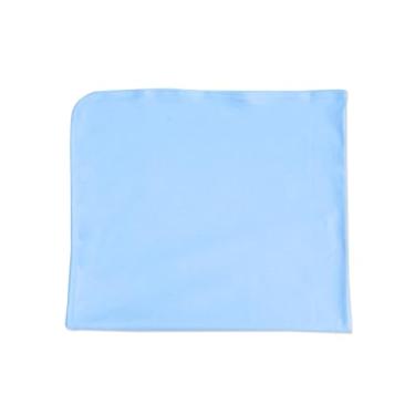 Imagem de Manta Cueiro Bebê de Malha Macia Com Viés 100% Algodão 80x90cm (Azul Bebê)