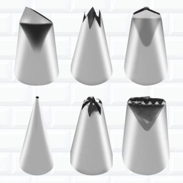 Imagem de Kit 6 Bicos De Confeitar Essenciais 1M 1B Perlé Folha Pétala