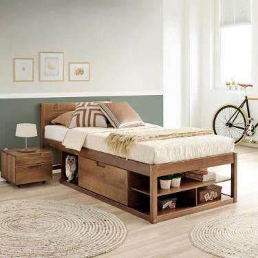 Imagem de Cama Solteiro Multifuncional Madeira Maciça Irara CabeCasa MadeiraMade