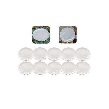 Imagem de Jogo 10 Pratos Rasos De Porcelana New Bone Butterfly Branco Florido 27