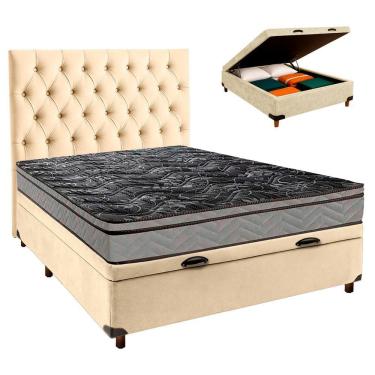Imagem de Kit Cama Box Bau + Cabeceira + Colchão Casal D28 - Conforto - Paropas