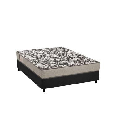 Imagem de Cama Box Casal: Colchão Espuma Ortobom Physical Ultra Resistente + Base CRC Camurça Gray(138x188)