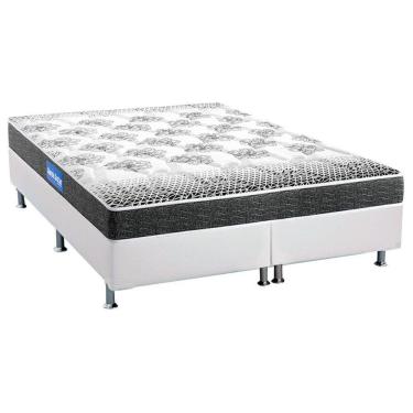 Imagem de Cama Box King: Colchão Espuma Probel Guarda Costas Black + Base Crc Courano White(193X203)