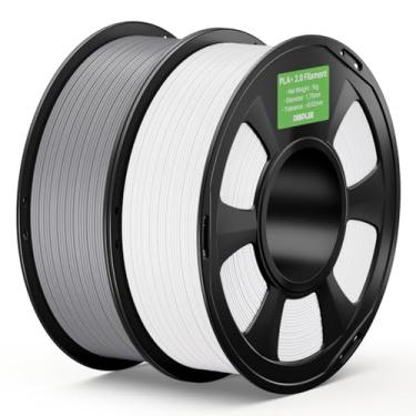 Imagem de DEEPLEE Filamento PLA+ 2.0 1,75 mm, filamento de impressora 3D de resistência mais forte, branco cinza 2 kg, filamento de impressora 3D PLA Plus atualizado, filamento PLA+ de alta velocidade para a